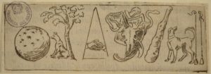 Rappresentazione emblematica con il Globo della Società degli Accademici di Bologna (da I funerali d'Agostino Carracci fatto in Bologna sua patria da gl'incamminati Accademici, Bologna, Benacci, 1603)